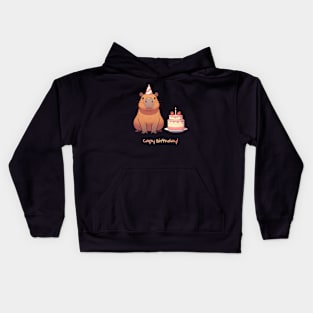 Cappy Capy Birthday Capybara Kids Hoodie